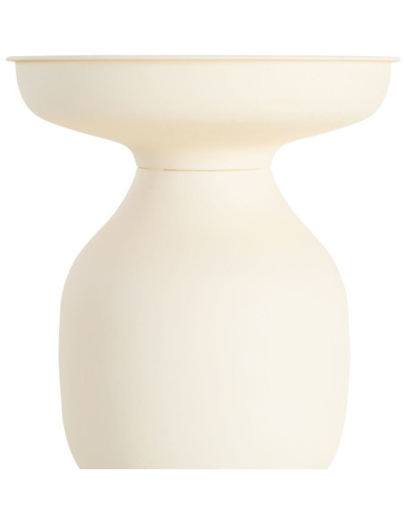 Table d'appoint organique moderne Ronde 46 cm Métal Blanc cassé Senda 