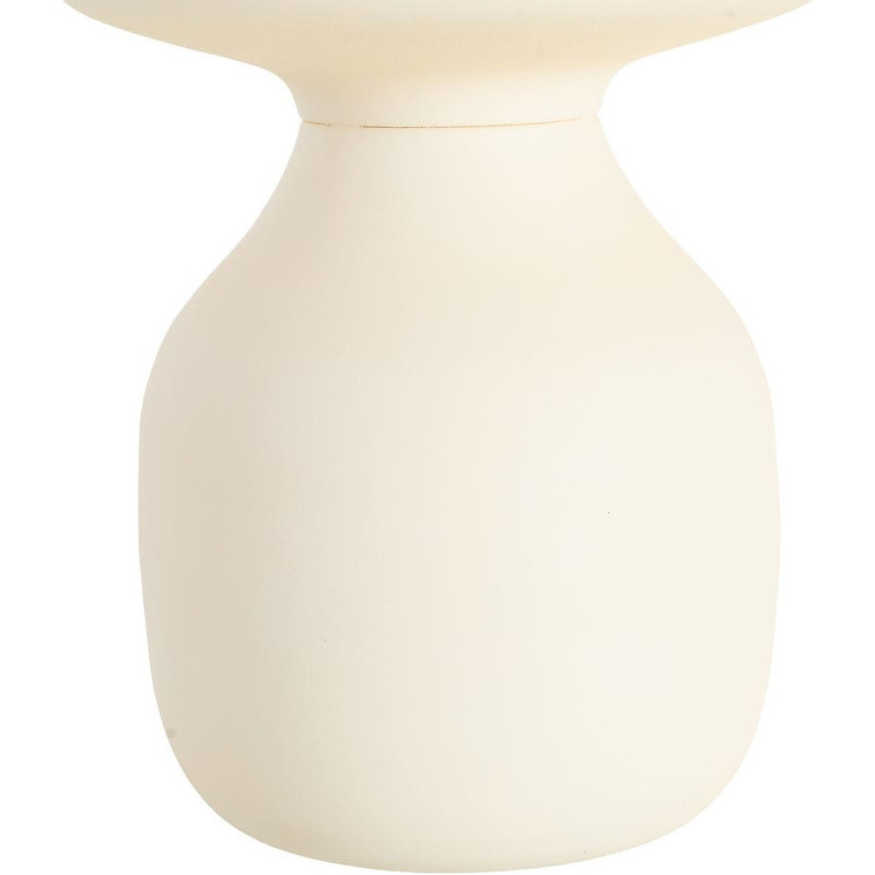 Table d'appoint organique moderne Ronde 46 cm Métal Blanc cassé Senda 