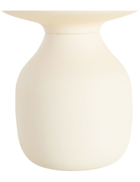 Table d'appoint organique moderne Ronde 46 cm Métal Blanc cassé Senda 