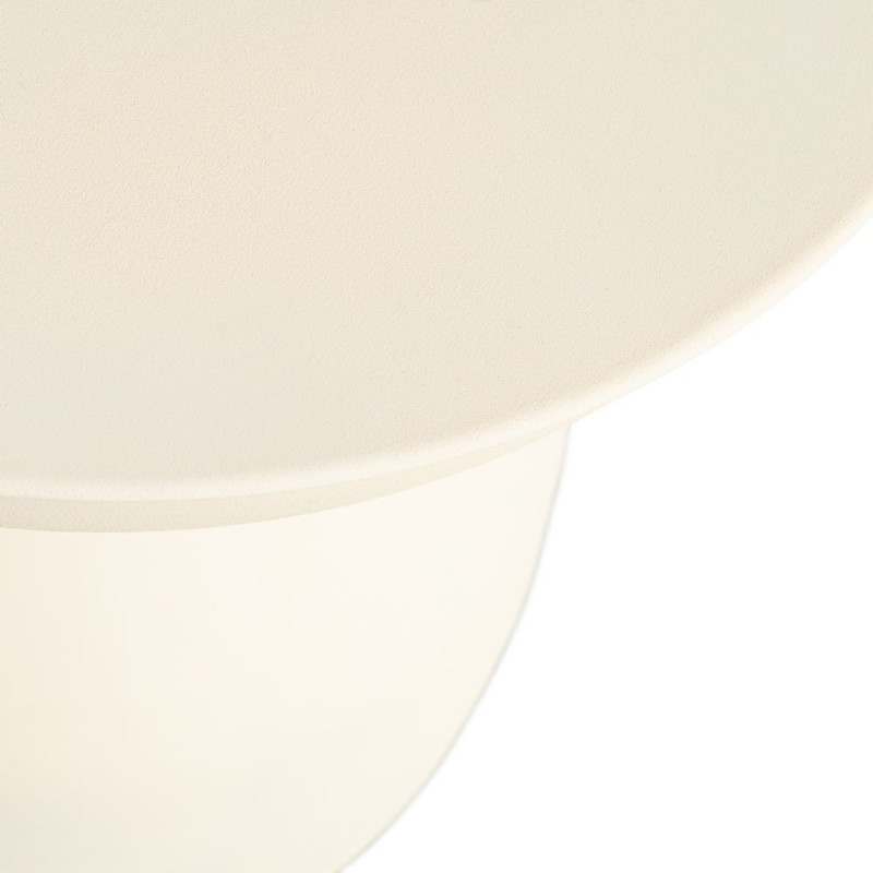 Table d'appoint organique moderne Ronde 46 cm Métal Blanc cassé Senda 
