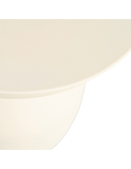 Table d'appoint organique moderne Ronde 46 cm Métal Blanc cassé Senda 