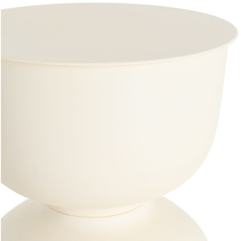 Table d'appoint moderne chic Ronde 38 cm Métal Blanc cassé Marfil 