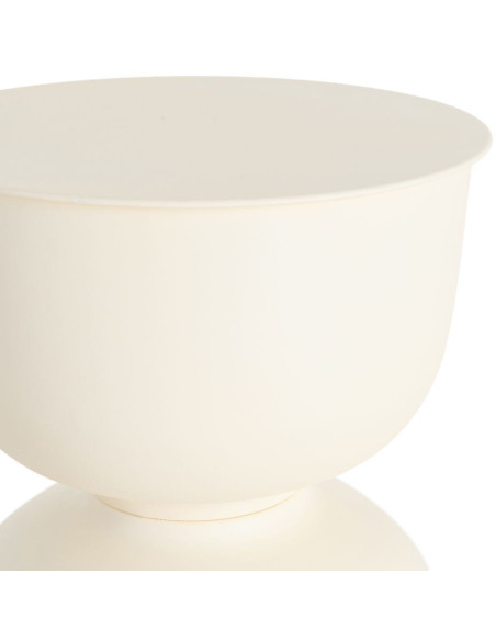 Table d'appoint moderne chic Ronde 38 cm Métal Blanc cassé Marfil 