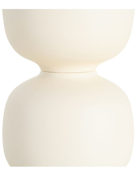 Table d'appoint moderne chic Ronde 38 cm Métal Blanc cassé Marfil 