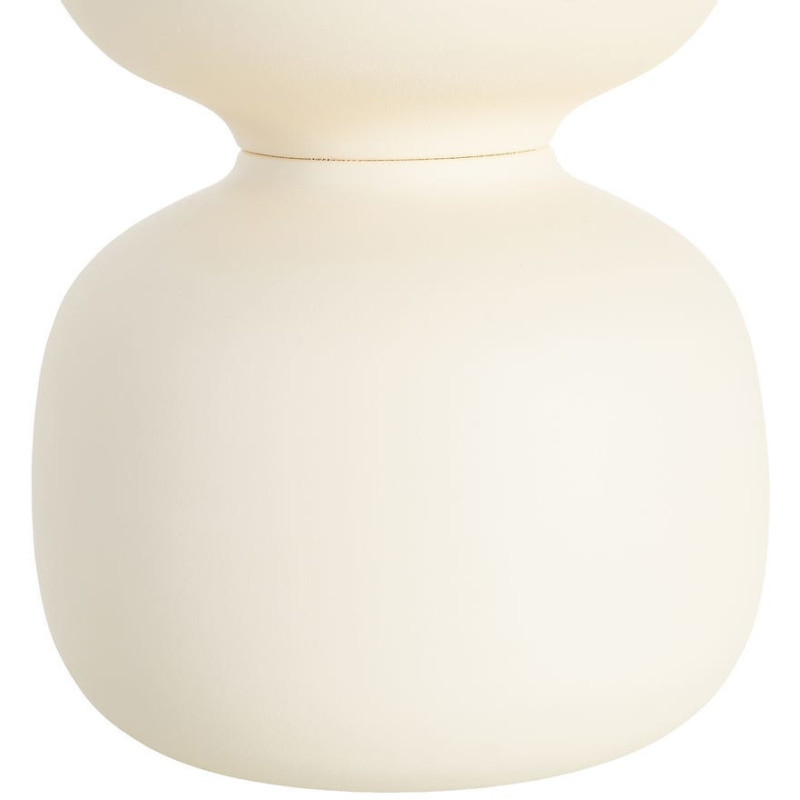 Table d'appoint moderne chic Ronde 38 cm Métal Blanc cassé Marfil 