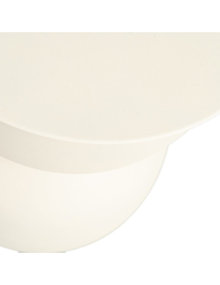 Table d'appoint moderne chic Ronde 38 cm Métal Blanc cassé Marfil 