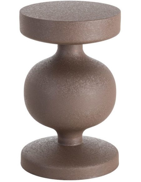 Table d'appoint design moderne Ronde 33 cm Métal Marron Bronce 