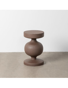 Table d'appoint design moderne Ronde 33 cm Métal Marron Bronce 