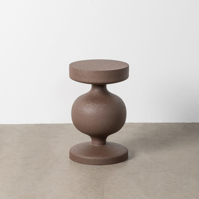 Table d'appoint design moderne Ronde 33 cm Métal Marron Bronce 