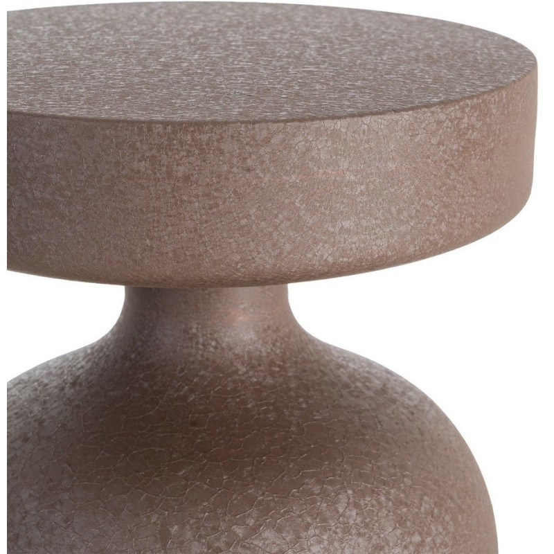 Table d'appoint design moderne Ronde 33 cm Métal Marron Bronce 
