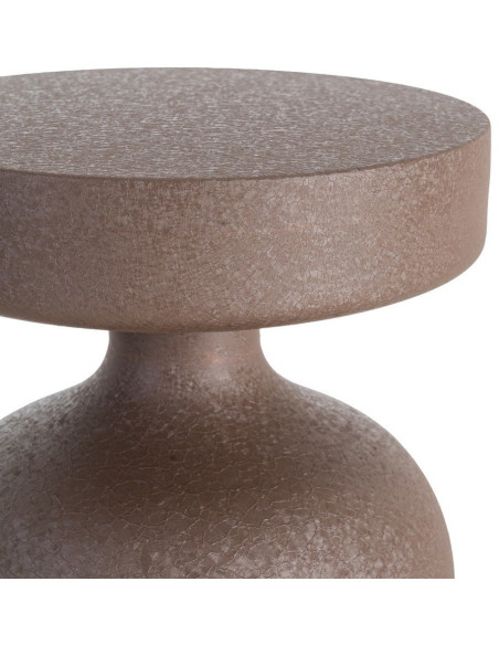 Table d'appoint design moderne Ronde 33 cm Métal Marron Bronce 