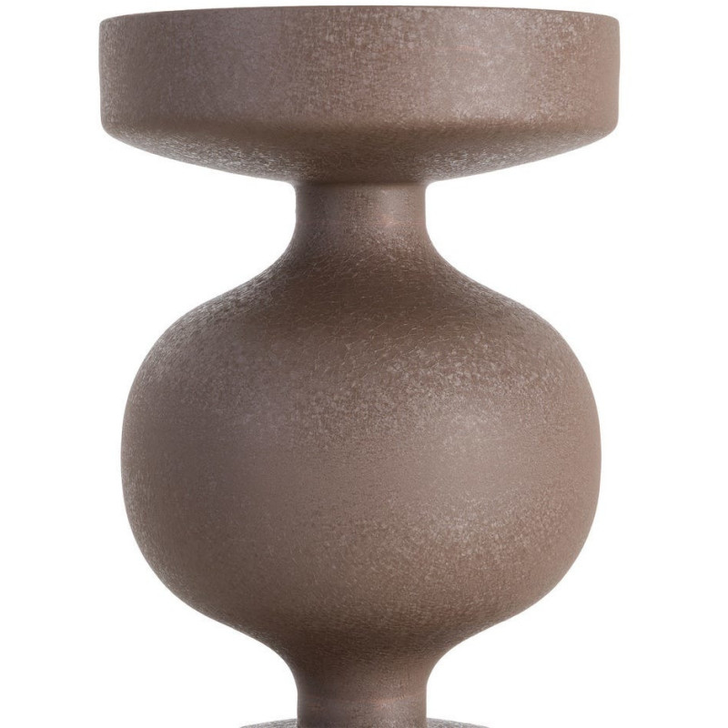 Table d'appoint design moderne Ronde 33 cm Métal Marron Bronce 