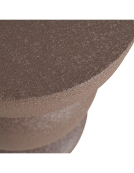 Table d'appoint design moderne Ronde 33 cm Métal Marron Bronce 