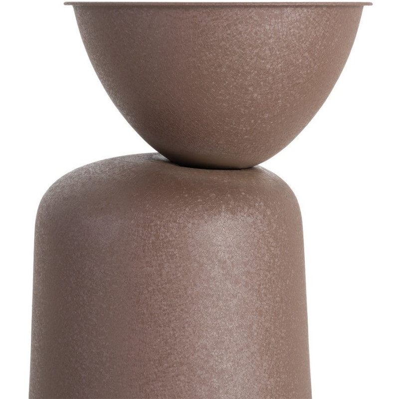 Table d'appoint originale moderne Ronde 36 cm Métal Marron Piedra 