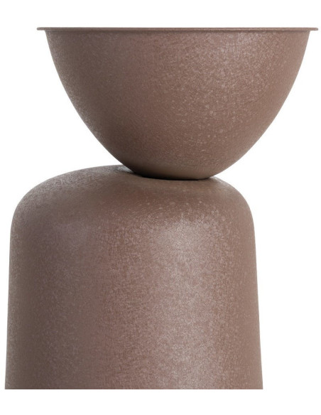 Table d'appoint originale moderne Ronde 36 cm Métal Marron Piedra 