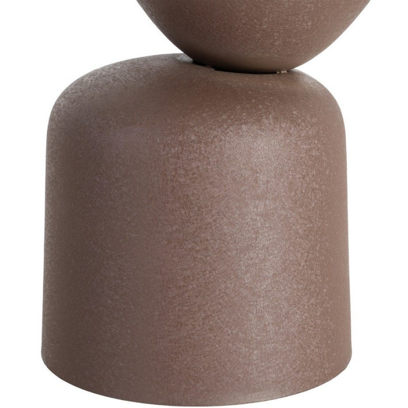 Table d'appoint originale moderne Ronde 36 cm Métal Marron Piedra 