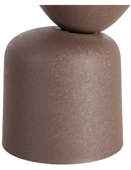 Table d'appoint originale moderne Ronde 36 cm Métal Marron Piedra 