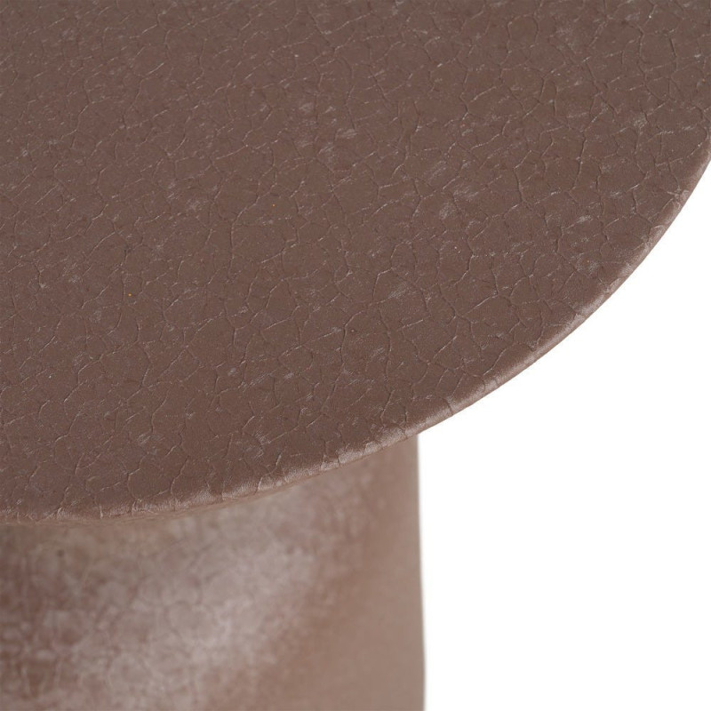 Table d'appoint originale moderne Ronde 36 cm Métal Marron Piedra 