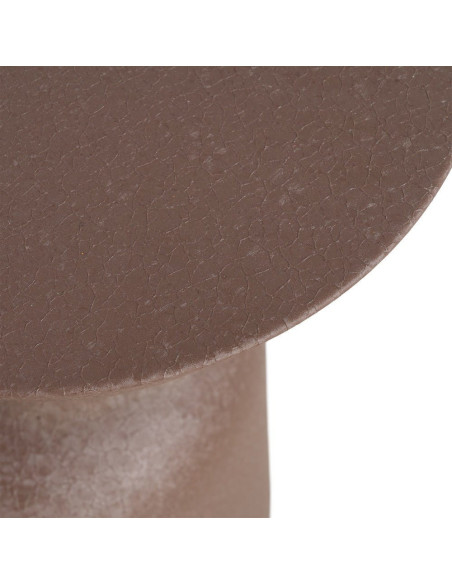 Table d'appoint originale moderne Ronde 36 cm Métal Marron Piedra 