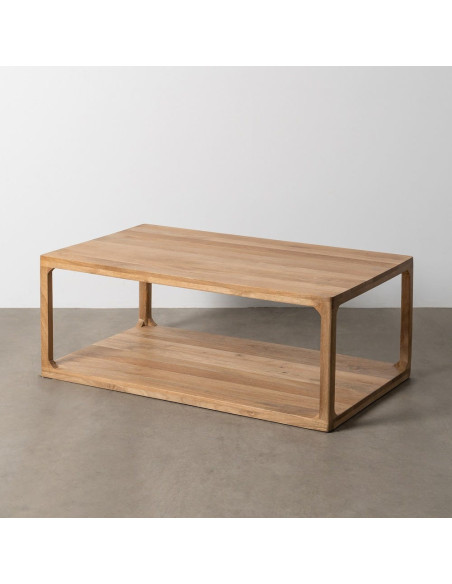 Table basse Japandi minimaliste Rectangulaire 1 étagère 110 cm Bois de manguier Naturel Asana 