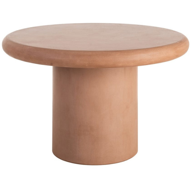 Table à manger moderne wabi-sabi Ronde 4 personnes 120 cm Bois MDF Terracotta Micro-ciment Teja 