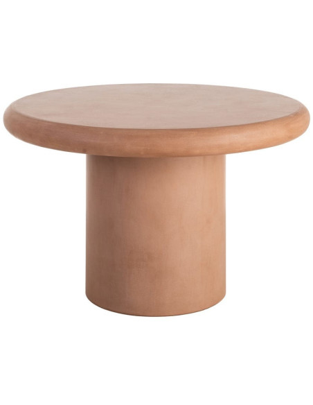 Table à manger moderne wabi-sabi Ronde 4 personnes 120 cm Bois MDF Terracotta Micro-ciment Teja 