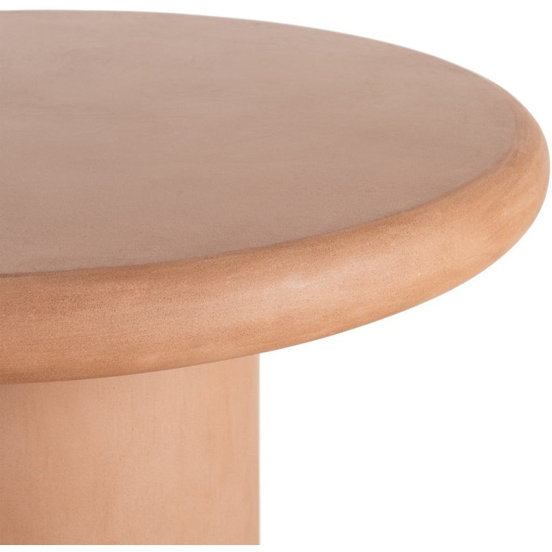 Table à manger moderne wabi-sabi Ronde 4 personnes 120 cm Bois MDF Terracotta Micro-ciment Teja 