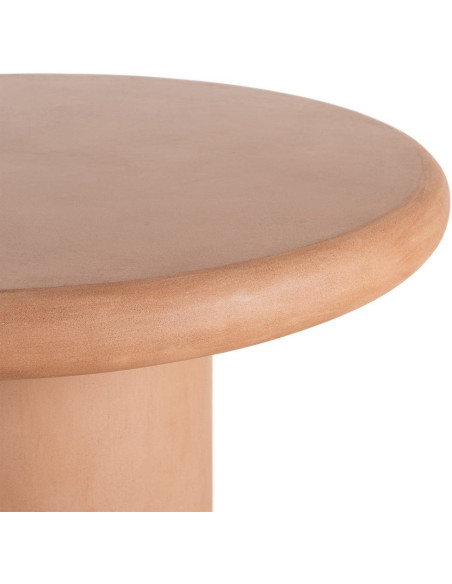 Table à manger moderne wabi-sabi Ronde 4 personnes 120 cm Bois MDF Terracotta Micro-ciment Teja 