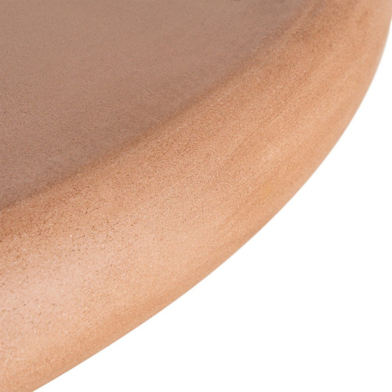 Table à manger moderne wabi-sabi Ronde 4 personnes 120 cm Bois MDF Terracotta Micro-ciment Teja 