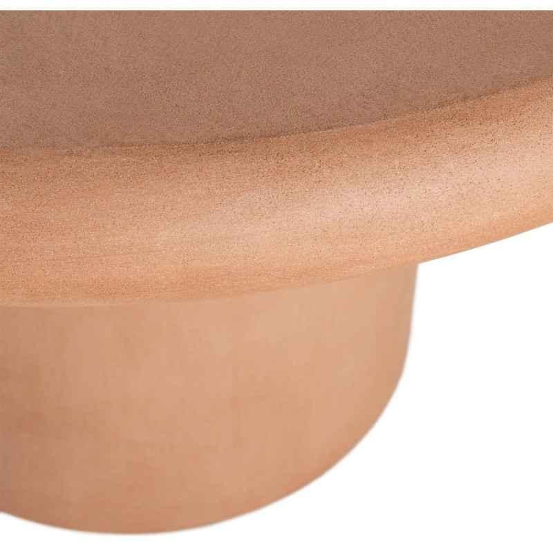 Table à manger moderne wabi-sabi Ronde 4 personnes 120 cm Bois MDF Terracotta Micro-ciment Teja 