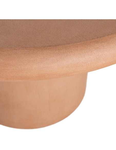 Table à manger moderne wabi-sabi Ronde 4 personnes 120 cm Bois MDF Terracotta Micro-ciment Teja 