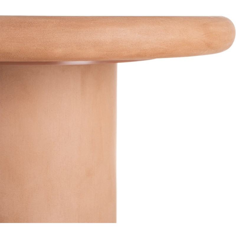 Table à manger moderne wabi-sabi Ronde 4 personnes 120 cm Bois MDF Terracotta Micro-ciment Teja 