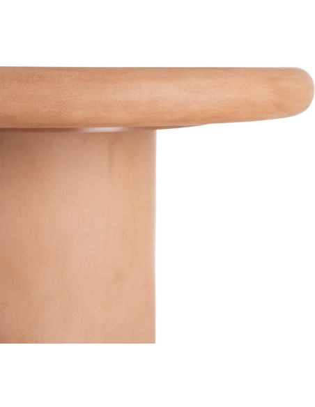 Table à manger moderne wabi-sabi Ronde 4 personnes 120 cm Bois MDF Terracotta Micro-ciment Teja 