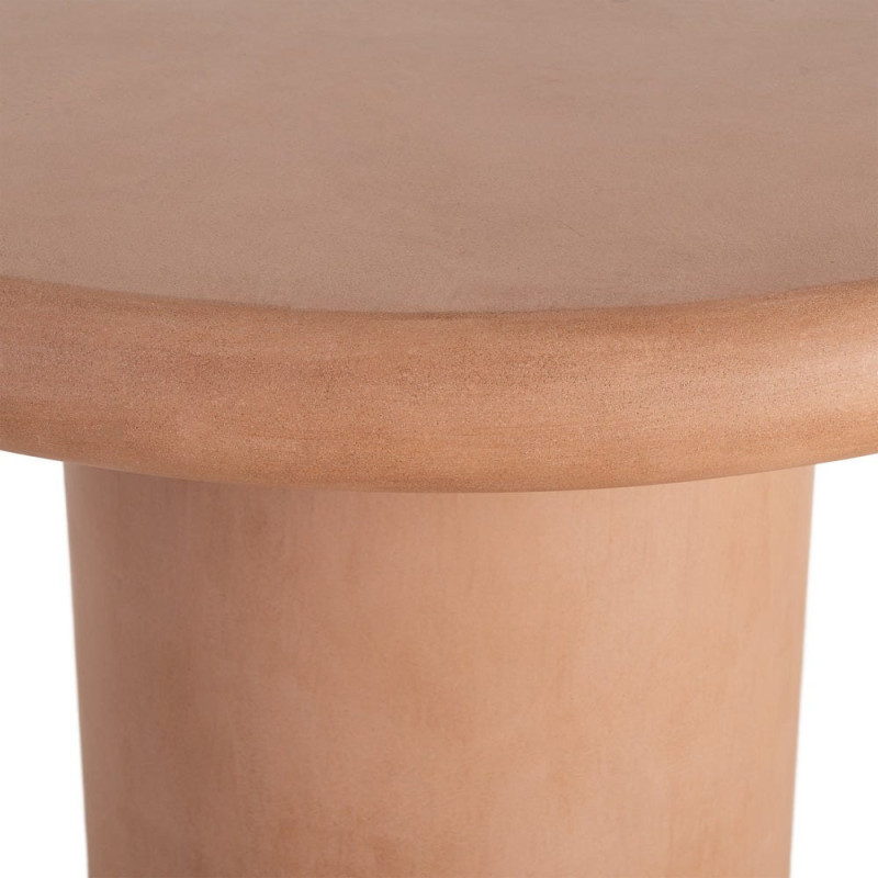 Table à manger moderne wabi-sabi Ronde 4 personnes 120 cm Bois MDF Terracotta Micro-ciment Teja 