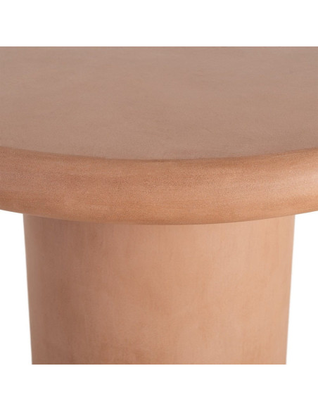 Table à manger moderne wabi-sabi Ronde 4 personnes 120 cm Bois MDF Terracotta Micro-ciment Teja 