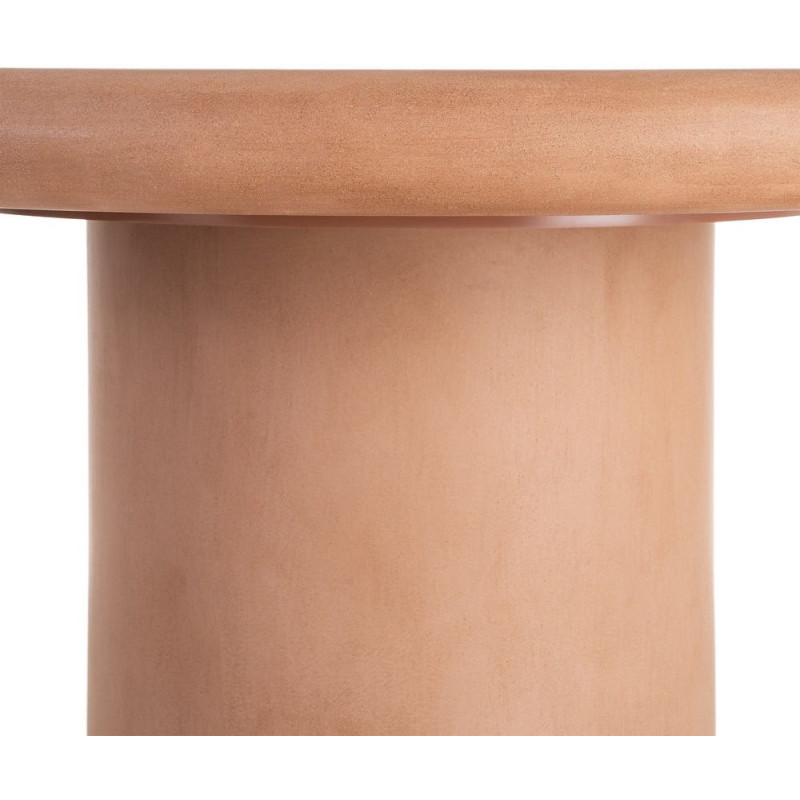 Table à manger moderne wabi-sabi Ronde 4 personnes 120 cm Bois MDF Terracotta Micro-ciment Teja 