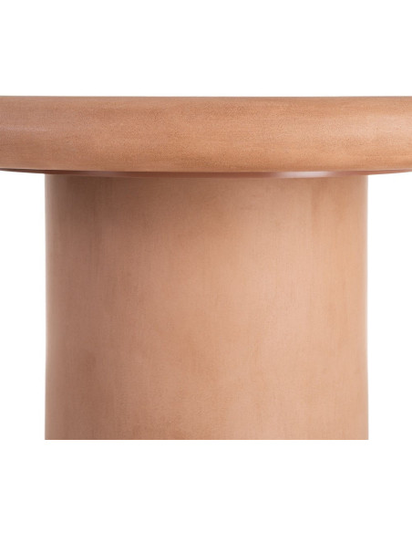 Table à manger moderne wabi-sabi Ronde 4 personnes 120 cm Bois MDF Terracotta Micro-ciment Teja 