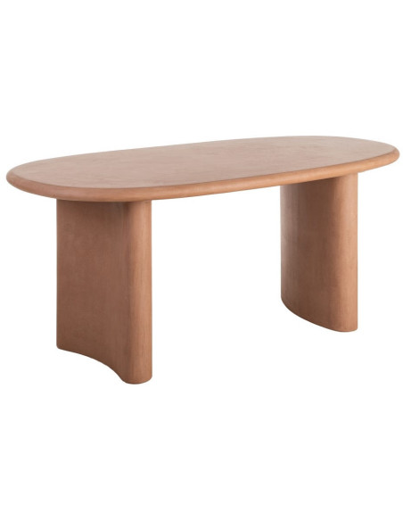 Grande Table à manger moderne wabi-sabi Ovale 6 personnes 180 cm Bois MDF Terracotta Micro-ciment Teja 