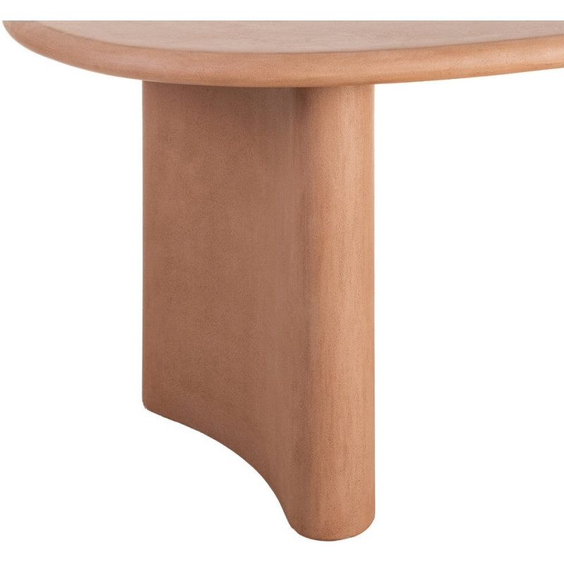 Grande Table à manger moderne wabi-sabi Ovale 6 personnes 180 cm Bois MDF Terracotta Micro-ciment Teja 