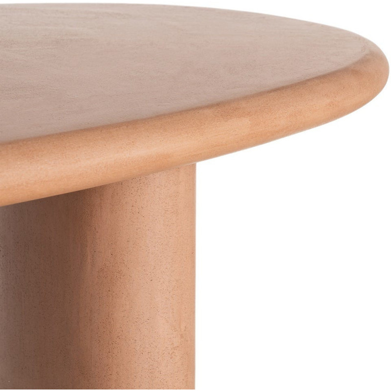 Grande Table à manger moderne wabi-sabi Ovale 6 personnes 180 cm Bois MDF Terracotta Micro-ciment Teja 