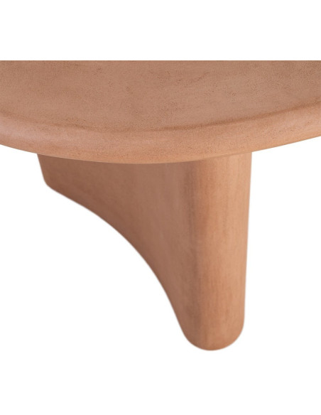 Grande Table à manger moderne wabi-sabi Ovale 6 personnes 180 cm Bois MDF Terracotta Micro-ciment Teja 