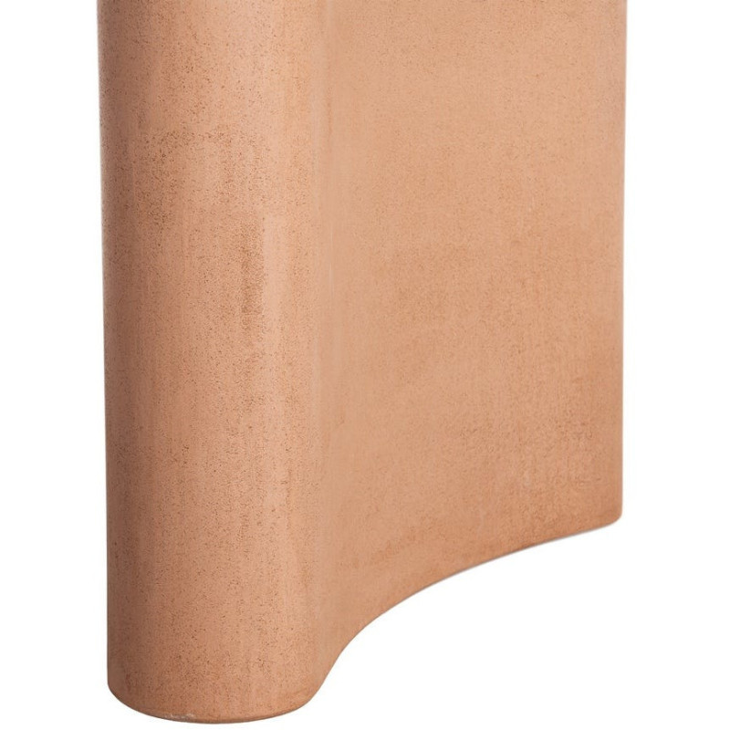 Grande Table à manger moderne wabi-sabi Ovale 6 personnes 180 cm Bois MDF Terracotta Micro-ciment Teja 