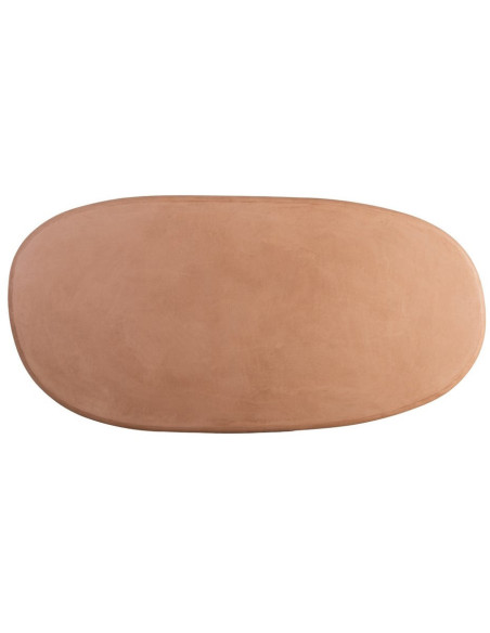 Grande Table à manger moderne wabi-sabi Ovale 6 personnes 180 cm Bois MDF Terracotta Micro-ciment Teja 