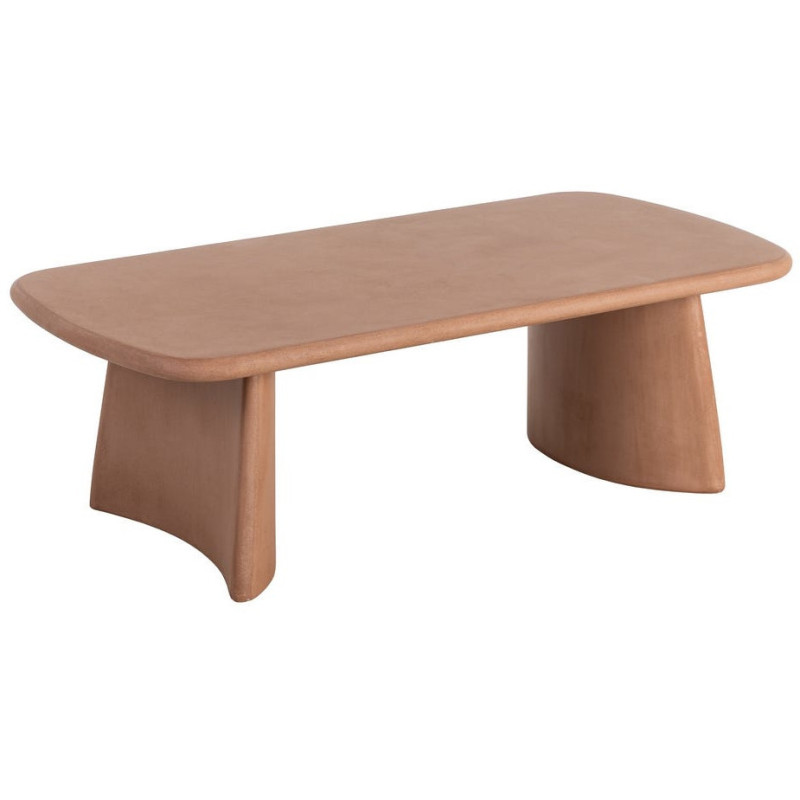 Grande Table basse moderne style wabi-sabi Rectangulaire 120 cm Bois MDF Terracotta Micro-ciment Teja 