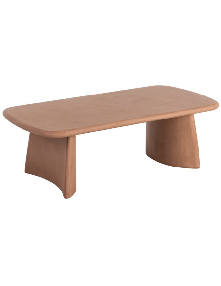 Grande Table basse moderne style wabi-sabi Rectangulaire 120 cm Bois MDF Terracotta Micro-ciment Teja 