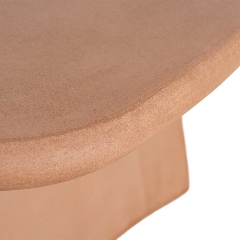 Grande Table basse moderne style wabi-sabi Rectangulaire 120 cm Bois MDF Terracotta Micro-ciment Teja 