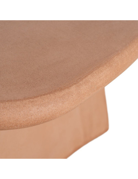 Grande Table basse moderne style wabi-sabi Rectangulaire 120 cm Bois MDF Terracotta Micro-ciment Teja 
