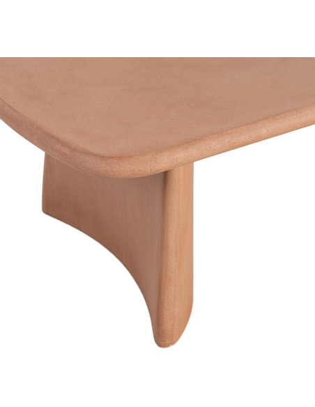 Grande Table basse moderne style wabi-sabi Rectangulaire 120 cm Bois MDF Terracotta Micro-ciment Teja 