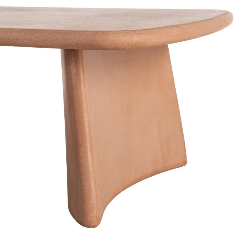 Grande Table basse moderne style wabi-sabi Rectangulaire 120 cm Bois MDF Terracotta Micro-ciment Teja 