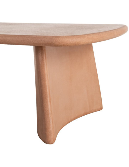 Grande Table basse moderne style wabi-sabi Rectangulaire 120 cm Bois MDF Terracotta Micro-ciment Teja 